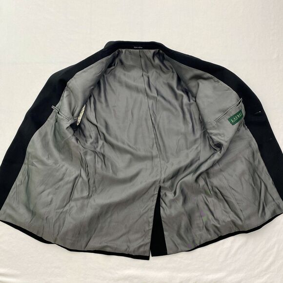 Lauren Ralph Lauren Blazer Mens 40R Black Wool Silk Cashmere Sport Coat Jacket - Picture 3 of 11